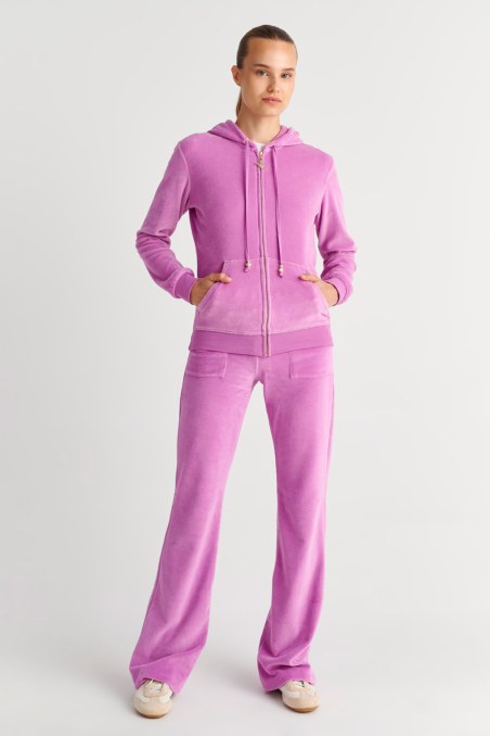 FASHION BASIC VELOUR HOODED JACKET-26813000-700