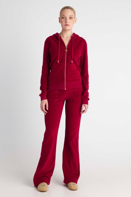 FASHION BASIC VELOUR HOODED JACKET-26813000-857