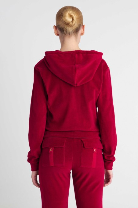 FASHION BASIC VELOUR HOODED JACKET-26813000-857
