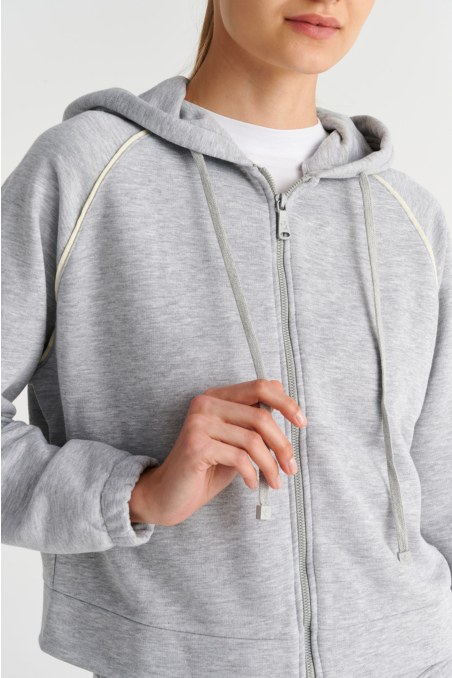 CONTRAST PIPING COTTON JACKET-26813060-205