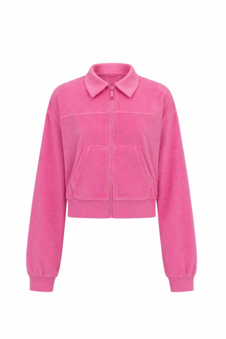 MONOCHROME TERRY CROPPED JACKET WITH COLLAR-26813069-727