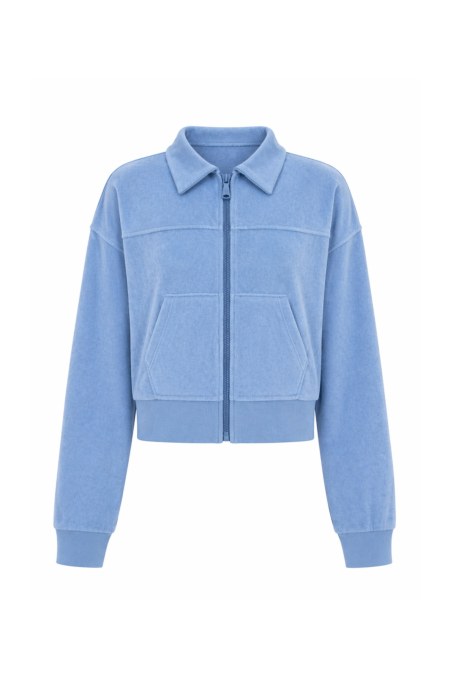 MONOCHROME TERRY CROPPED JACKET WITH COLLAR-26813069-987