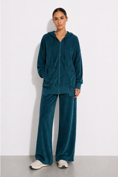 EMBOSSED PRINT OVERSIZED TERRY HOODED JACKET-26813070-414
