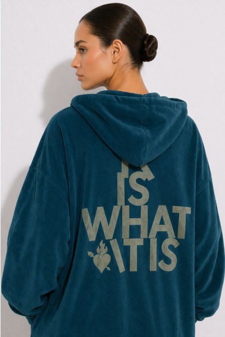 EMBOSSED PRINT OVERSIZED TERRY HOODED JACKET-26813070-414