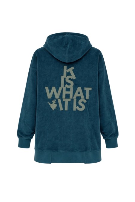 EMBOSSED PRINT OVERSIZED TERRY HOODED JACKET-26813070-414