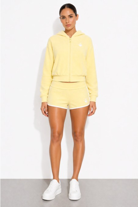 CROPPED HOODED TERRY JACKET-26813071-605
