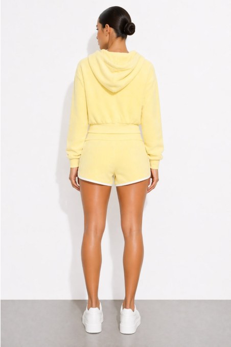 CROPPED HOODED TERRY JACKET-26813071-605
