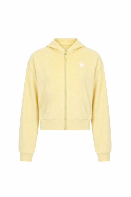 CROPPED HOODED TERRY JACKET-26813071-605