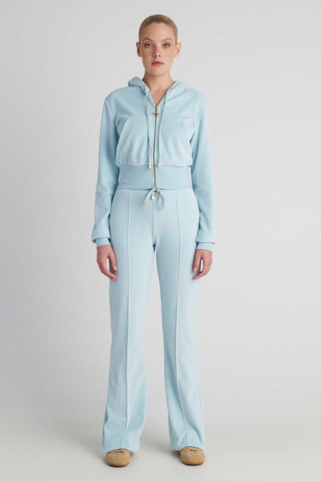 CROPPED HOODED VELOUR JACKET-26813073-448