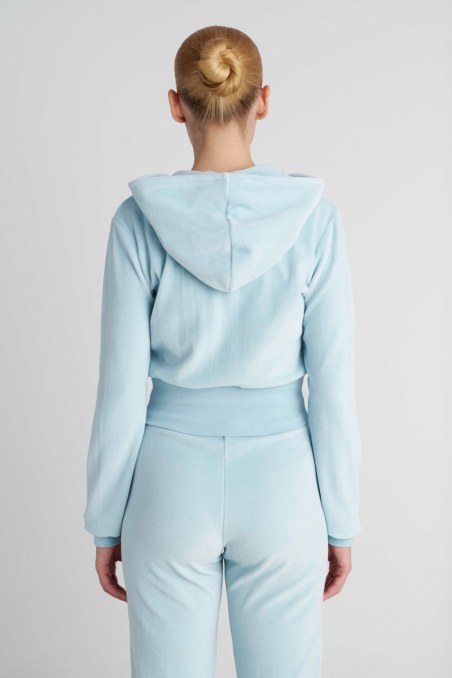 CROPPED HOODED VELOUR JACKET-26813073-448