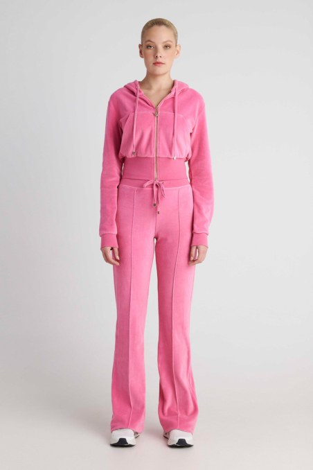 CROPPED HOODED VELOUR JACKET-26813073-720