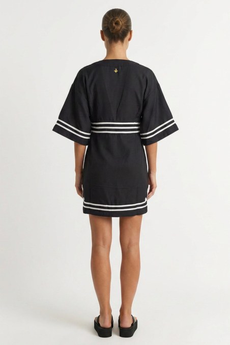 TWO-TONE MINI DRESS/KAFTAN WITH 3/4 SLEEVES-26814034-110