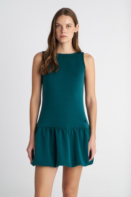 BALLOON SOFT LIGHT TOUCH MINI DRESS WITH SCOOP NECKLINE-26814040-403