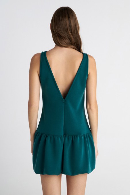 BALLOON SOFT LIGHT TOUCH MINI DRESS WITH SCOOP NECKLINE-26814040-403