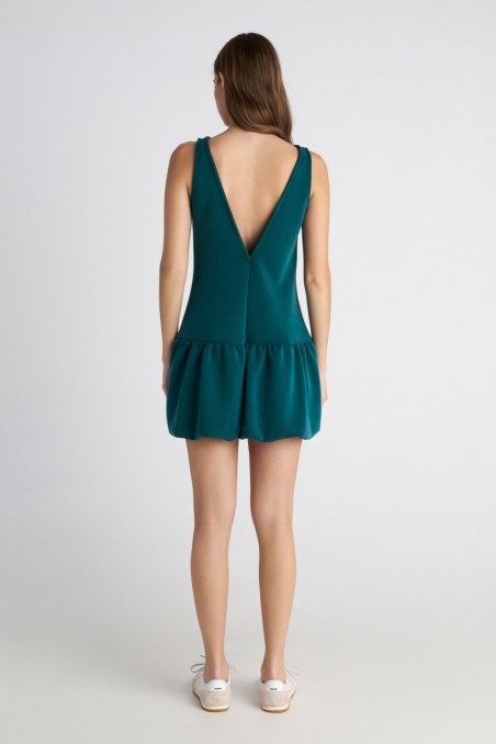 BALLOON SOFT LIGHT TOUCH MINI DRESS WITH SCOOP NECKLINE-26814040-403
