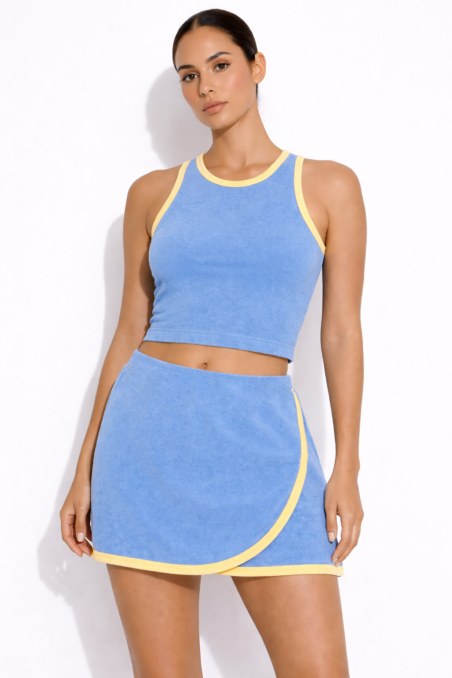 MONOCHROME TERRY WRAP SKIRT-26814070-987