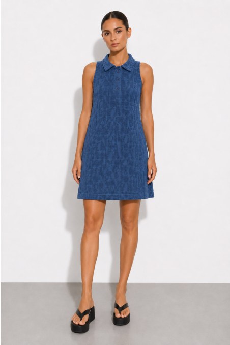 STRUCTURED TERRY ΜΙΝΙ DRESS WITH COLLAR-26814110-424
