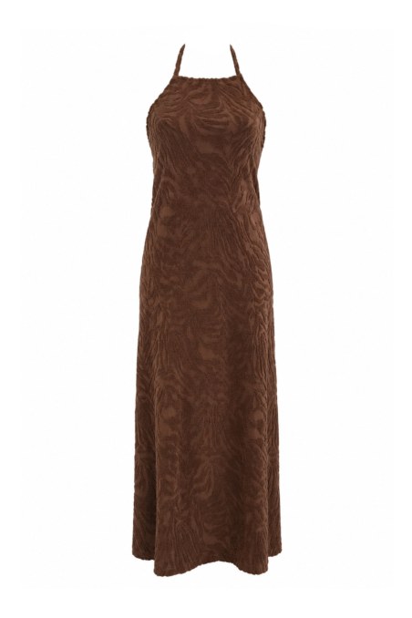 STRUCTURED TERRY MAXI DRESS WITH HALTERNECK-26814111-312