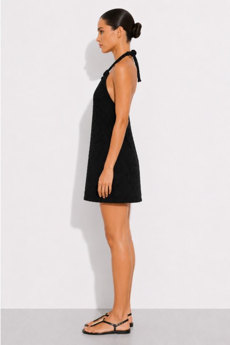 STRUCTURED TERRY MINI DRESS WITH HALTERNECK-26814112-110