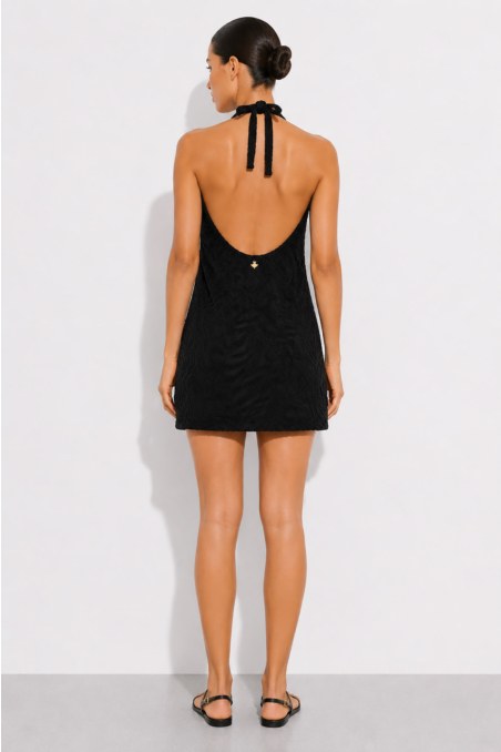 STRUCTURED TERRY MINI DRESS WITH HALTERNECK-26814112-110