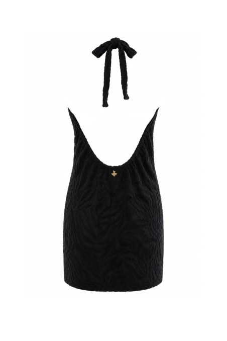 STRUCTURED TERRY MINI DRESS WITH HALTERNECK-26814112-110