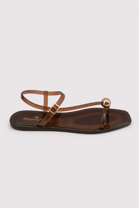 FLAT SANDALS WITH METAL DETAIL-26819023-330