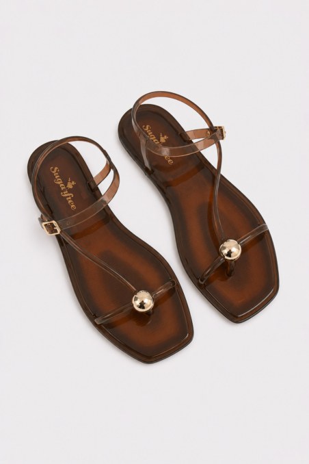 FLAT SANDALS WITH METAL DETAIL-26819023-330