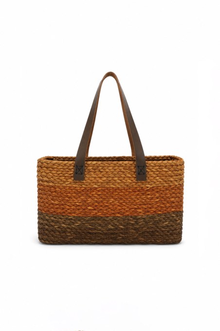 STRAW BASKET SHAPE BEACH BAG-26819096-320