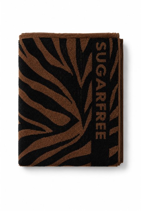 ZEBRA PRINTED COTTON BEACH TOWEL-26819097-330