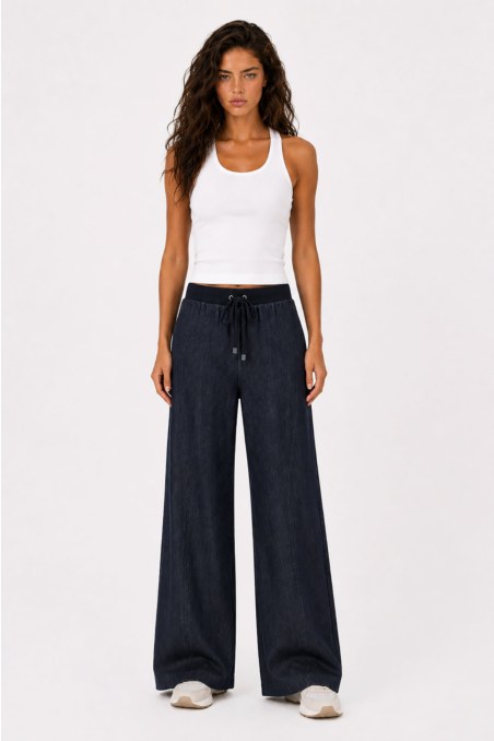 STRASS EMBELLISHED WIDE LEG JEANS-26831062-423