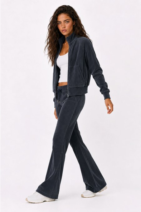 FLARED HIGH WAISTED CORDUROY PANTS-26831065-995