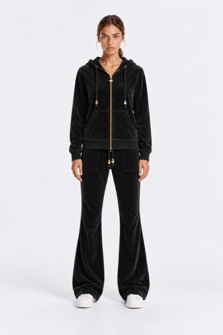 VELOUR PANTS WITH EMBOSSED DESIGNS-26831086-110