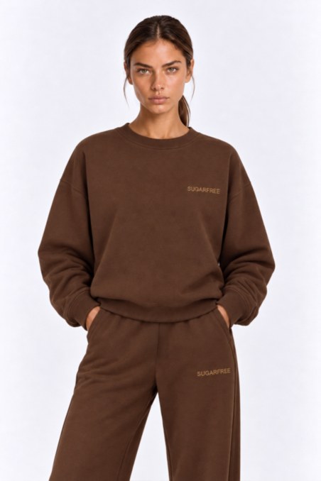 BASIC COTTON OVERSIZED SWEATSHIRT WITH INNER SOFT FLEECE FABRIC-26832029-332