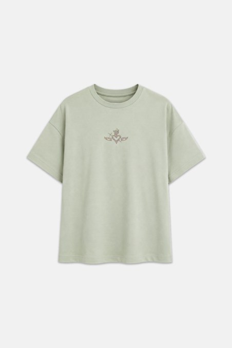 STRASS EMBELLISHED COTTON T-SHIRT-26832046-914