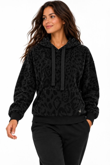 LEOPARD PRINTED OVERSIZED LONG-SLEEVED HOODIE SWEATSHIRT-26832141-110