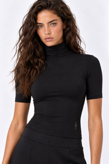 TURTLENECK SHORT-SLEEVED TOP-26832157-110