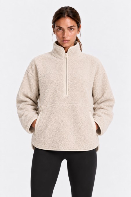 FAUX SHEARLING OVERSIZED SWEATSHIRT-26833052-102