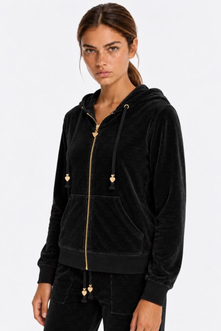 VELOUR JACKET WITH EMBOSSED DESIGNS-26833086-110