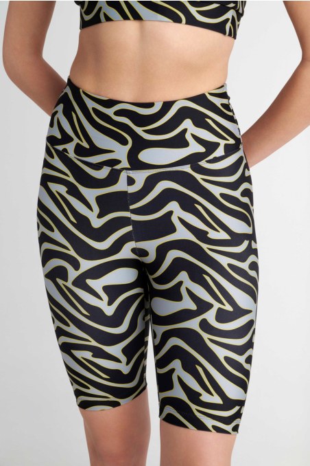 PRINTED HIGH-WAISTED BIKER LEGGINGS WITH SCRUNCH BACK DETAIL-26840030-215
