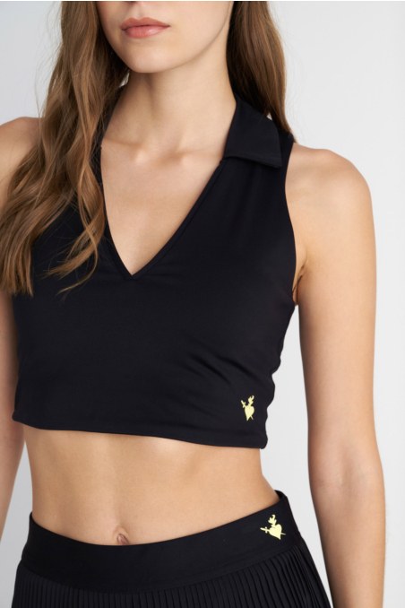 MONOCHROME CROP TOP WITH COLLAR AND OPEN BACK-26848020-110
