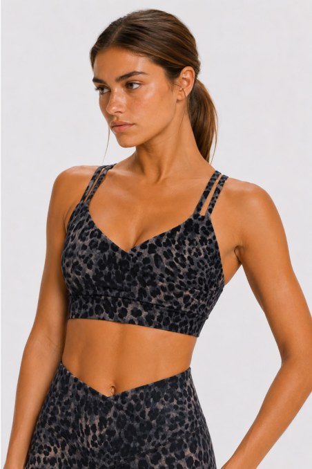 LEOPARD PRINTED CROP TOP / SPORTS BRA WITH WRAP DETAIL-26862079-214
