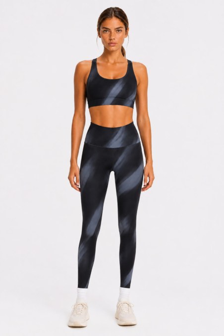 TIE-DYE PRINTED HIGH-WAISTED SPORTS LEGGINGS-26865053-425