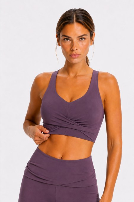 SPORTS BRA WITH STRAPS AND GATHERED DETAIL-26868080-970