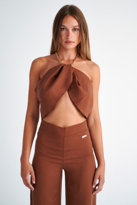 'KENDALL + KYLIE' ΚΟΝΤΟ ΤΟΠ ΜΕ ΛΑΙΜΟΚΟΨΗ HALTER ΚΑΙ ΑΛΥΣΙΔΑ-KKG404013-004