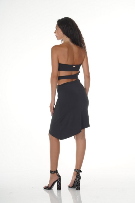 'KENDALL + KYLIE' ASYMMETRIC STRAPLESS CUT-OUTS MINI DRESS-KKW403037-001