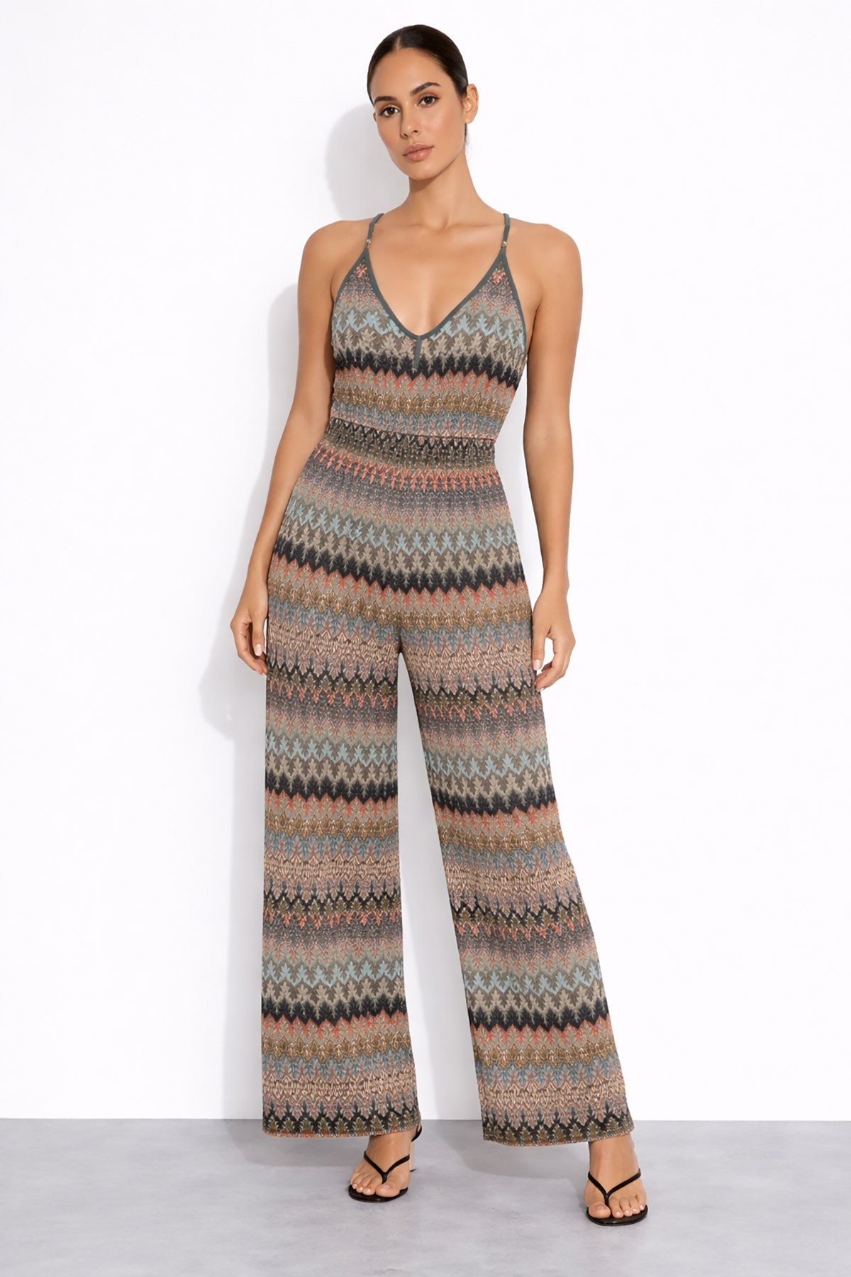 SEMI-SHEER CROCHET LONG JUMPSUIT- Sugarfreeshops.com